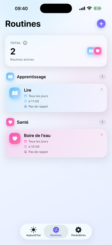 Écran des routines de Kerf