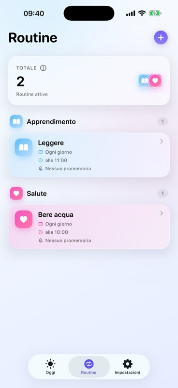 Schermata routine di Kerf