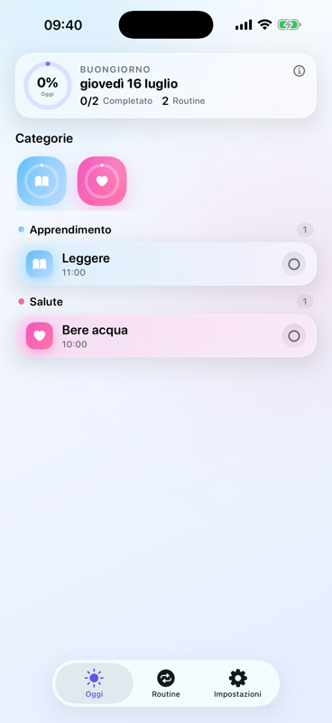 Schermata Oggi di Kerf